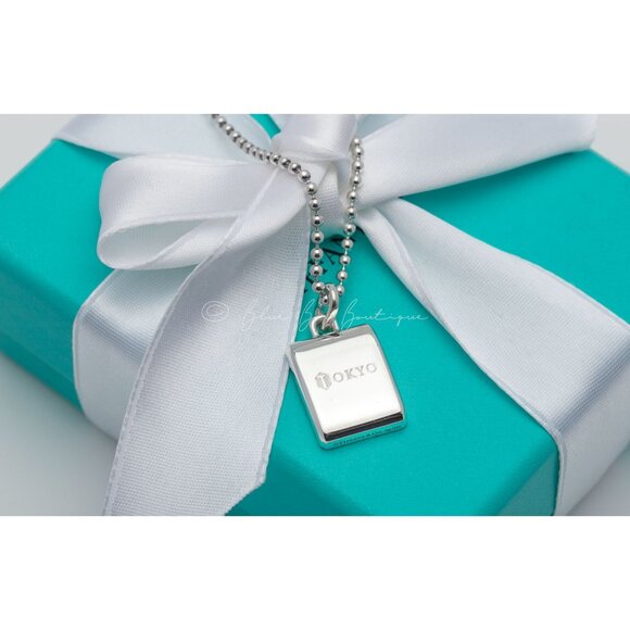 Extremely Rare Tiffany & Co Square Tag Maker's Necklace "Tokyo Japan Exclusive" - Picture 7 of 10